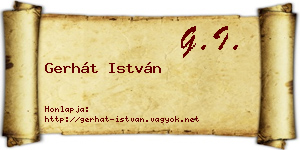 Gerhát István névjegykártya