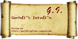 Gerhát István névjegykártya